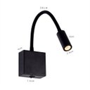 Ver imagem 3 de Arandela Pix Preta Articulável Cabeceira LED 3W 3000K Bivolt