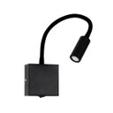 Ver imagem 1 de Arandela Pix Preta Articulável Cabeceira LED 3W 3000K Bivolt