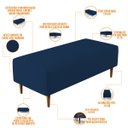 Ver imagem 4 de Kit 2 Puffs Decorativos Sala de Estar Bali W01 Pés Palito 120x50cm Suede Azul Marinho