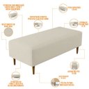 Ver imagem 4 de Kit 2 Puffs Decorativos Sala de Estar Bali W01 Pés Palito 120x50cm Suede Bege