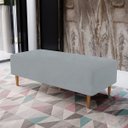 Ver imagem 2 de Kit 2 Puffs Decorativos Sala de Estar Bali W01 Pés Palito 120x50cm Suede Cinza