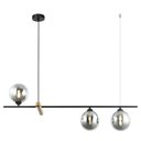Ver imagem 1 de Pendente Bambu Preto e Bronze Globo Fumê 80cm 3G9 HL017SB Bella
