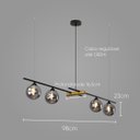 Ver imagem 2 de Pendente Bambu Preto e Bronze Globo Fumê 98cm 4G9 HL017LB Bella