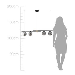 Pendente Bambu Preto e Bronze Globo Fumê 98cm 4G9 HL017LB Bella - 6