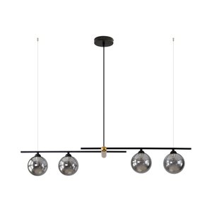 Pendente Bambu Preto e Bronze Globo Fumê 98cm 4G9 HL017LB Bella
