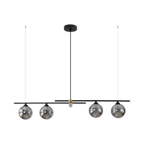 Pendente Bambu Preto e Bronze Globo Fumê 98cm 4G9 HL017LB Bella