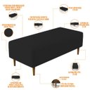 Ver imagem 4 de Kit 2 Puffs Decorativos Sala de Estar Bali W01 Pés Palito 120x50cm Suede Preto