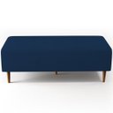 Ver imagem 6 de Puff Decorativo Sala de Estar Bali W01 Pés Palito 120x50cm Suede Azul Marinho