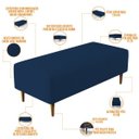 Ver imagem 4 de Puff Decorativo Sala de Estar Bali W01 Pés Palito 120x50cm Suede Azul Marinho