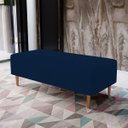Ver imagem 3 de Puff Decorativo Sala de Estar Bali W01 Pés Palito 120x50cm Suede Azul Marinho