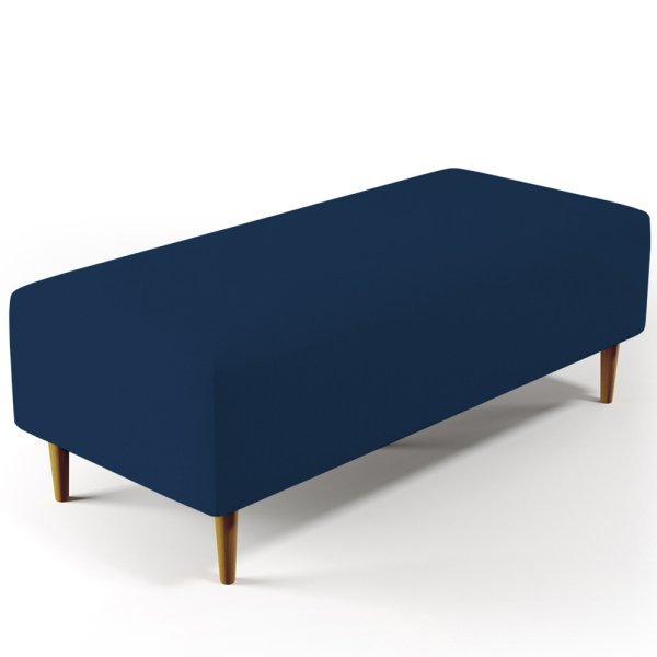 Puff Decorativo Sala de Estar Bali W01 Pés Palito 120x50cm Suede Azul Marinho