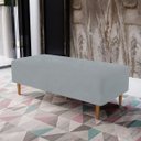Ver imagem 3 de Puff Decorativo Sala de Estar Bali W01 Pés Palito 120x50cm Suede Cinza