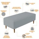 Ver imagem 4 de Puff Decorativo Sala de Estar Bali W01 Pés Palito 120x50cm Suede Cinza