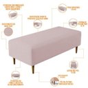 Ver imagem 3 de Puff Decorativo Sala de Estar Bali W01 Pés Palito 120x50cm Suede Rosê