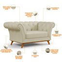 Ver imagem 4 de Sofá 2 Lugares para Sala de Estar Império 1,50M D02 Corano Bege C-26 - LyAM Decor