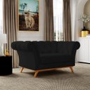 Ver imagem 2 de Sofá 2 Lugares para Sala de Estar Império 1,50M D02 Corano Preto C-05 - LyAM Decor