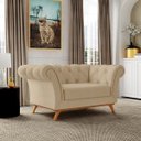 Ver imagem 2 de Sofá 2 Lugares para Sala de Estar Império 1,50M D02 Linho Bege C-129 - LyAM Decor