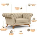 Ver imagem 4 de Sofá 2 Lugares para Sala de Estar Império 1,50M D02 Linho Bege C-129 - LyAM Decor