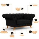 Ver imagem 4 de Sofá 2 Lugares para Sala de Estar Império 1,50M D02 Linho Chumbo C-465 - LyAM Decor