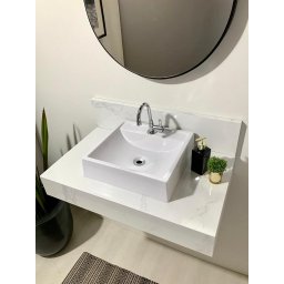 Bancada Em Porcelanato 80x48 + Cuba De Apoio - 1