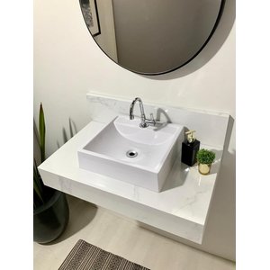 Bancada Em Porcelanato 80x48 + Cuba De Apoio