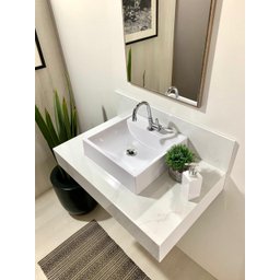 Bancada Em Porcelanato 80x48 + Cuba De Apoio - 2