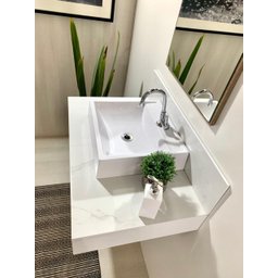 Bancada Em Porcelanato 80x48 + Cuba De Apoio - 4