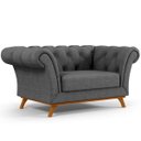 Ver imagem 1 de Sofá 2 Lugares para Sala de Estar Império 1,50M D02 Linho Cinza Escuro C-416 - LyAM Decor
