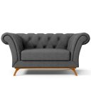 Ver imagem 3 de Sofá 2 Lugares para Sala de Estar Império 1,50M D02 Linho Cinza Escuro C-416 - LyAM Decor