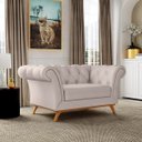 Ver imagem 2 de Sofá 2 Lugares para Sala de Estar Império 1,50M D02 Veludo Bege C-309 - LyAM Decor
