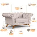 Ver imagem 4 de Sofá 2 Lugares para Sala de Estar Império 1,50M D02 Veludo Bege C-309 - LyAM Decor