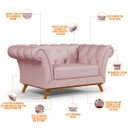 Ver imagem 4 de Sofá 2 Lugares para Sala de Estar Império 1,50M D02 Veludo Rosê C-305 - LyAM Decor