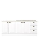 Ver imagem 1 de Cozinha Modulada Americana 2 Peças Balcões 120cm e 80cm Branco/Calcare com Tampos MDP - Móveis