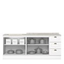 Ver imagem 6 de Cozinha Modulada Americana 2 Peças Balcões 120cm e 80cm Branco/Calcare com Tampos MDP - Móveis