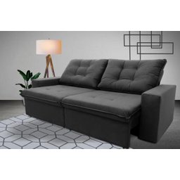 Sofá Retrátil/Reclinável Malta 2,00m Suede Velut com Molas no Assento King House - 1