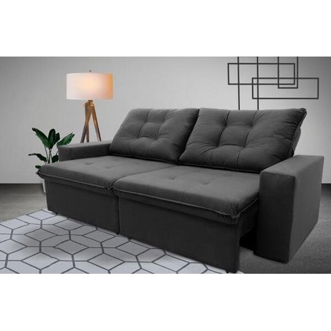 Sofá Retrátil/Reclinável Malta 2,00m Suede Velut com Molas no Assento King House