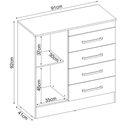 Ver imagem 4 de Cômoda Montevideu 4 Gavetas Demobile