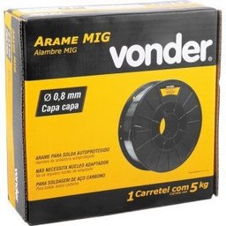 ARAME MIG VONDER S/GAS 0,8MM CARRETEL 5KG - 2 ARAME MIG VONDER S/GAS 0,8MM CARRETEL 5KG - 2