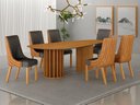 Ver imagem 6 de Conjunto Sala de Jantar Mesa Orgânica 180cm 6 Cadeiras Belle sem Tampo Vidro Cinamomo/Sintético Terr