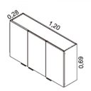 Ver imagem 4 de Armário Aéreo para Cozinha 3 Portas Exclusive Itatiaia