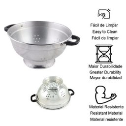Escorredor de alumínio verduras macarrão resistente cozinha - 4