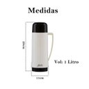 Ver imagem 2 de Garrafa Térmica Branca Preto 1 Litro Café Resistente 1 Und