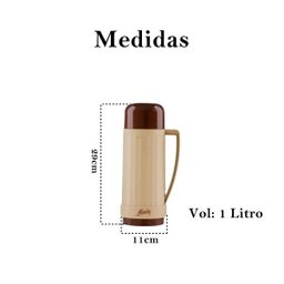 Garrafa térmica marrom continental café chá resistente 1 und - 2