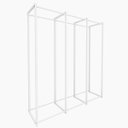 Ver imagem 1 de Estante Cremalheira de centro Mult tripla 208x192x48,5 cm Comac - Branco