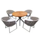 Ver imagem 2 de Conjunto de Mesa em Corda Náutica Jasmin - 4 Cadeiras + 1 Mesa