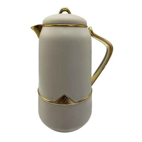 Garrafa Térmica Branca com Dourado 700ml 24x18x14cm
