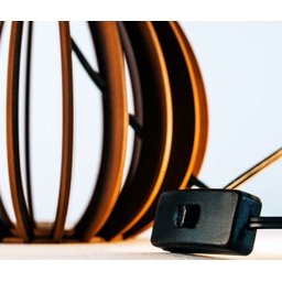 Abajur Luminária de Mesa de Madeira Caramelo Cúpula de Tecido Bege 34cm - Sala Quarto Escritório - 8