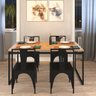 Mesa para 4 Lugares Retangular Sala de Jantar Cozinha Industrial Metal Madeira 160x90cm - 7