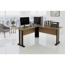 Ver imagem 5 de Mesa Computador Casal Canto Me-4195 Amêndoa/preto - Tecno Mobili