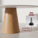 Ver imagem 5 de Mesa de Jantar Calêndula - Base Cone Madeira Laminada - Tampo Redondo Chanfrado 100% Mdf e Vidro Col